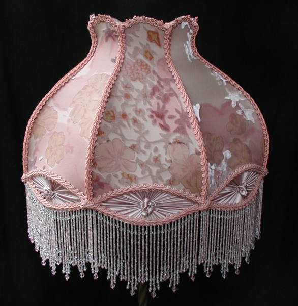 pink beaded lamp shade