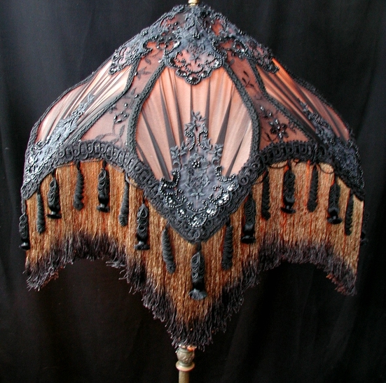 black victorian lamp shade